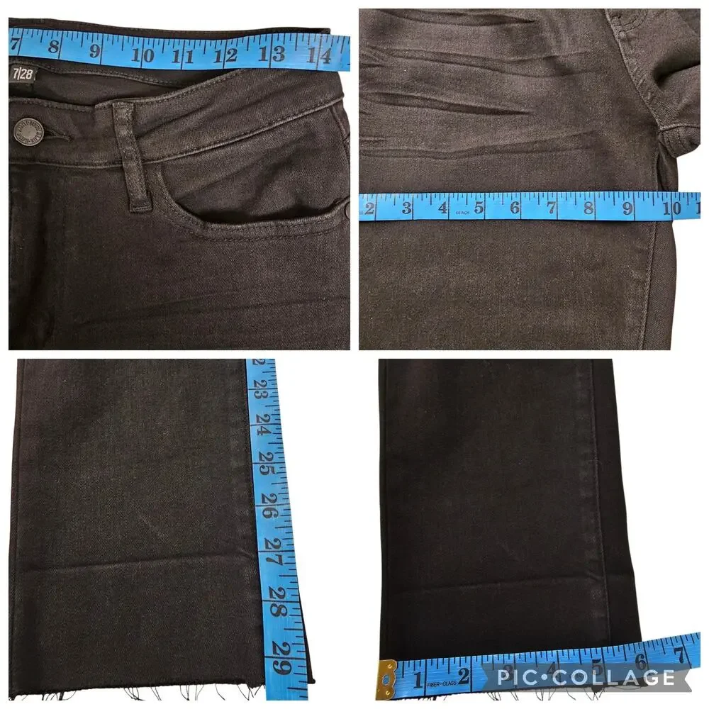 Judy Blue Women's Size 7/28 Black Mid-Rise Destroyed Slim Fit Jeans JB88137